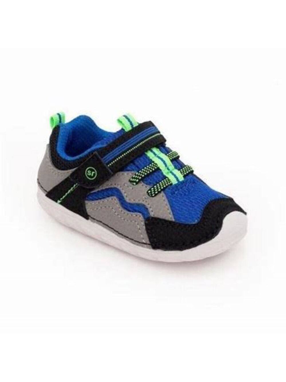 Size 4 Wide Baby Stride Rite Baby Walker Blue and Gray Athletic Sneakers